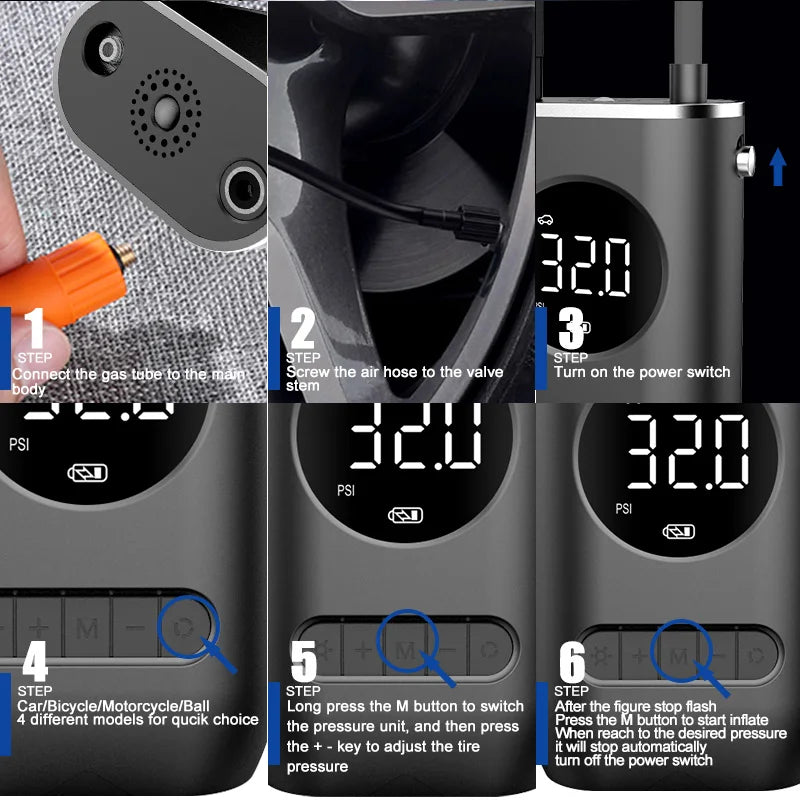 Mini Portable Wireless Tire Inflator