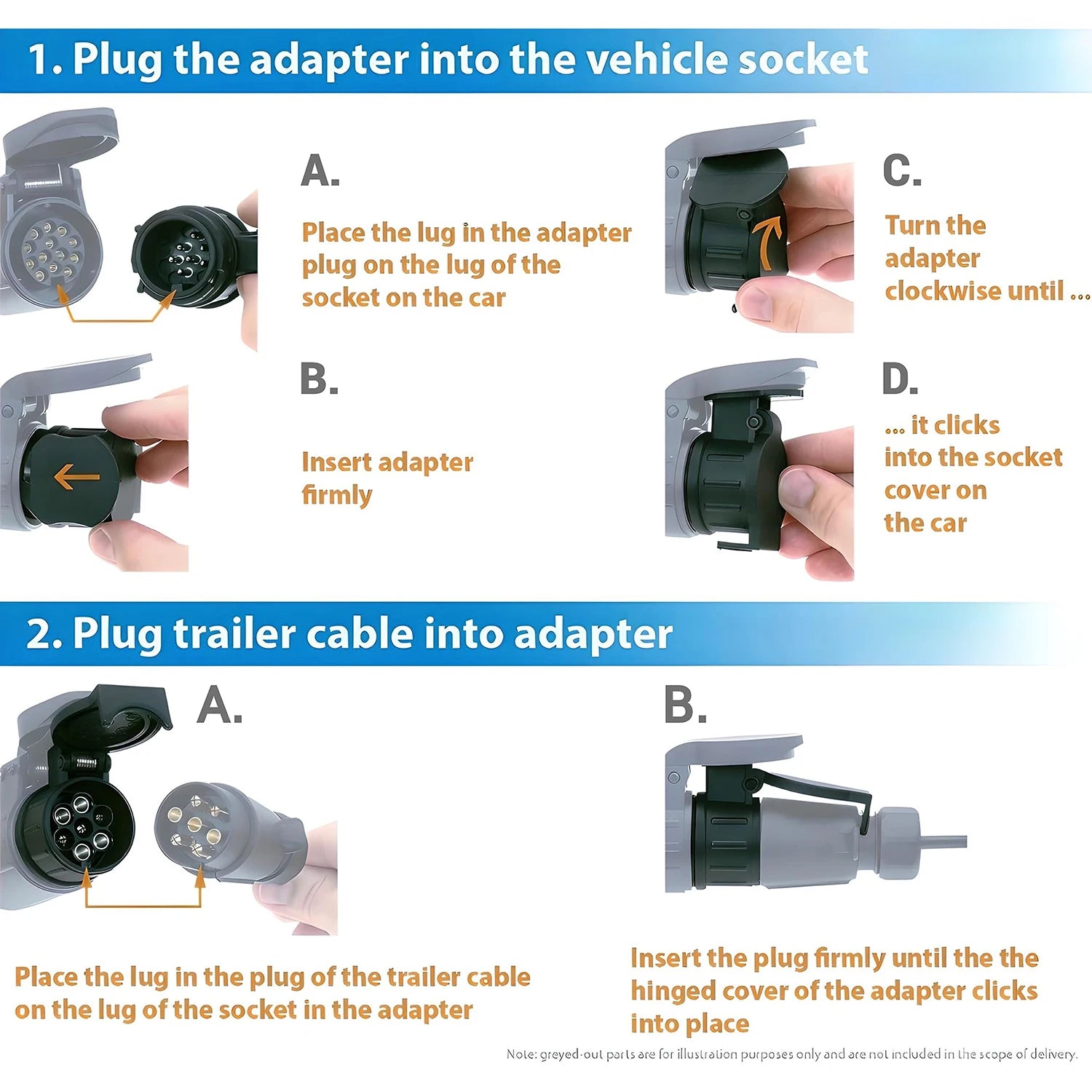 SleekyCar 13 Pin to 7 Pin Trailer Adapter