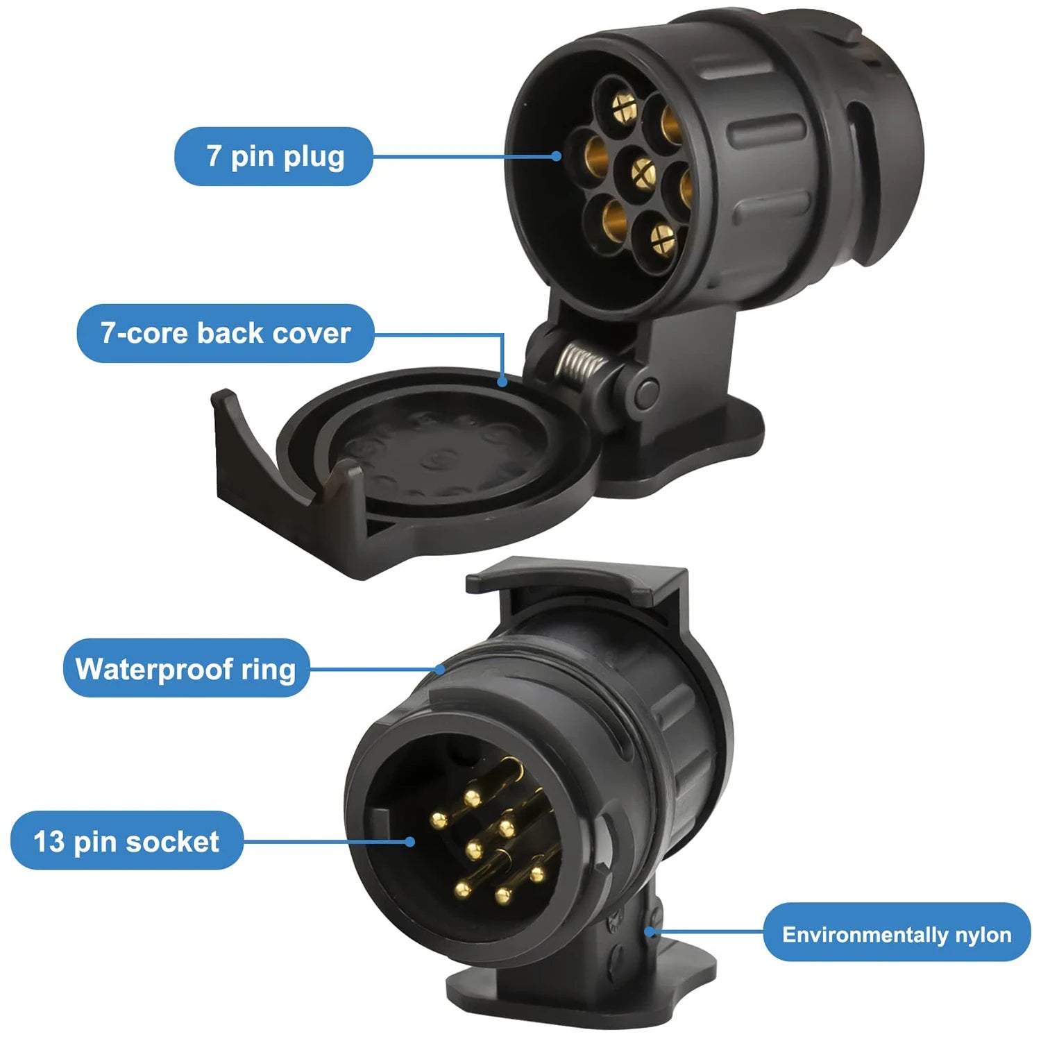 SleekyCar 13 Pin to 7 Pin Trailer Adapter