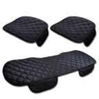 Three black quilted seat covers on a white background with 'Seametal' branding.