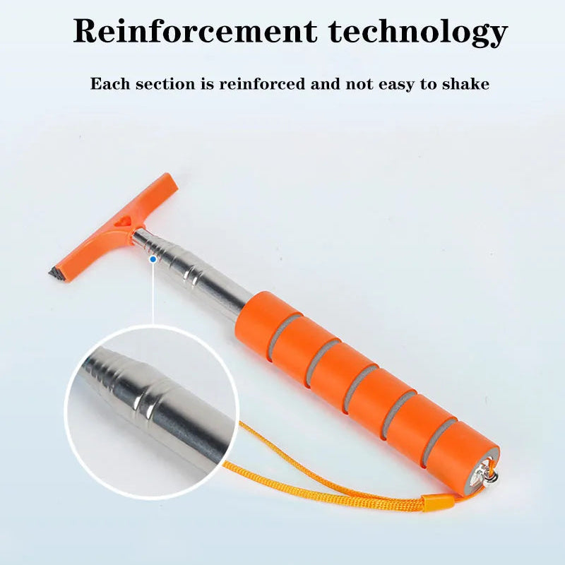 Orange and silver tool with reinforcement technology highlighted on a light blue background